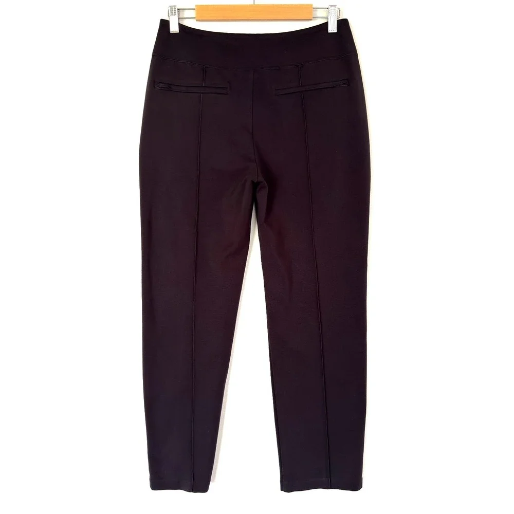 Athleta Eastbound Straight Pants Womens Size 8 Black  Zip Pockets Pull On Office